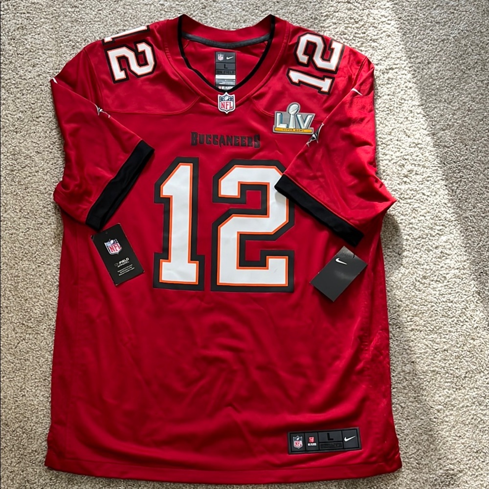 Nike Red and Black Authentic Jersey